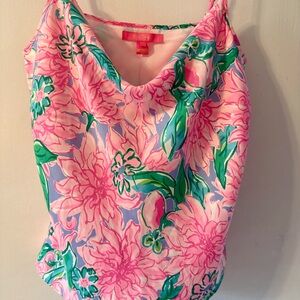 Lilly Pulitzer Pink and Green Floral Camisole